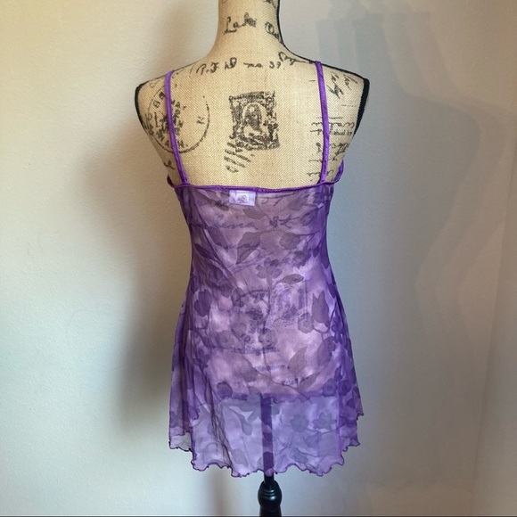 Vintage floral negligee/bathing suit cover up - Picture 4 of 8